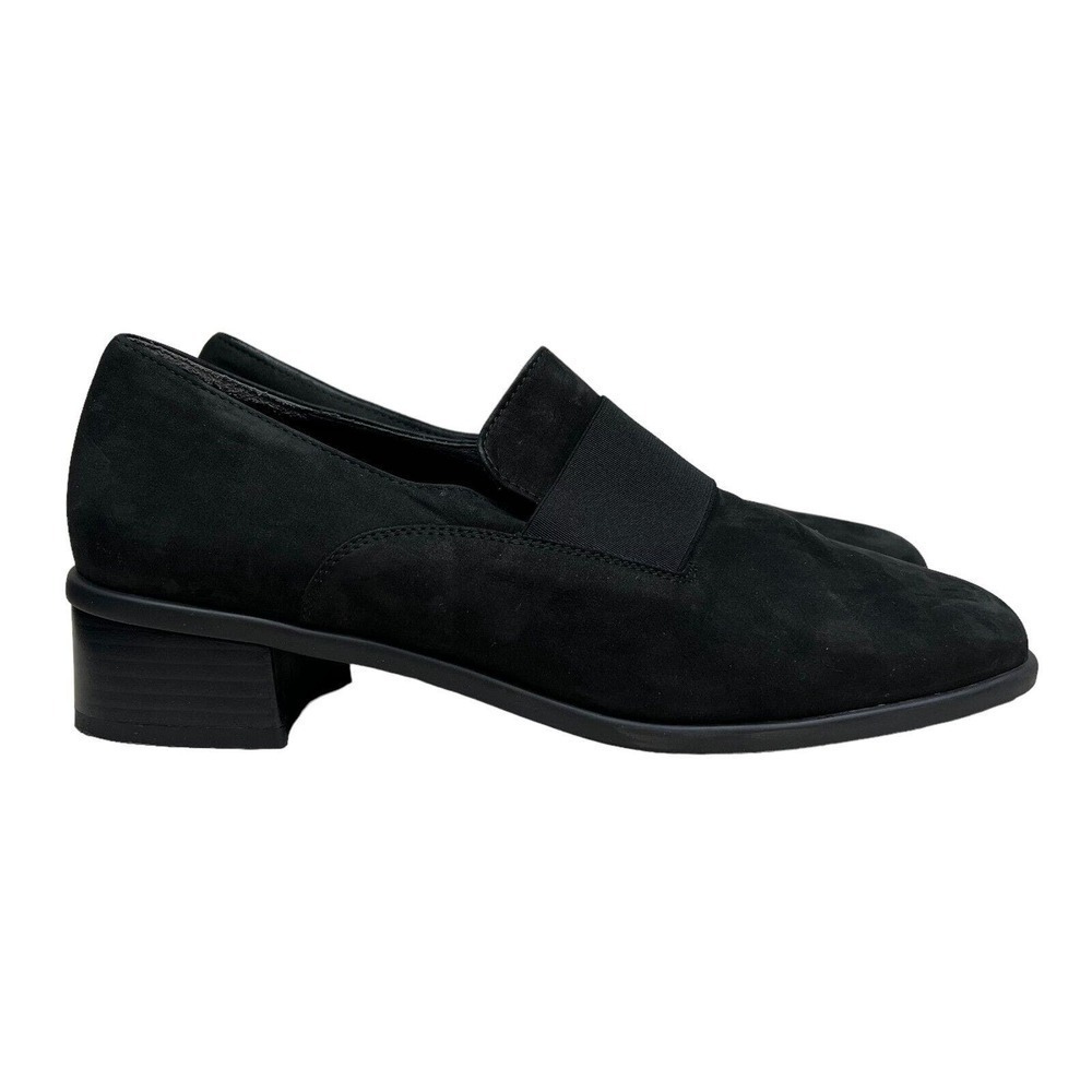 Theresia‎ Celeste Ida Loafer Black Nubuck Leather Block Heel Women Size UK6.5